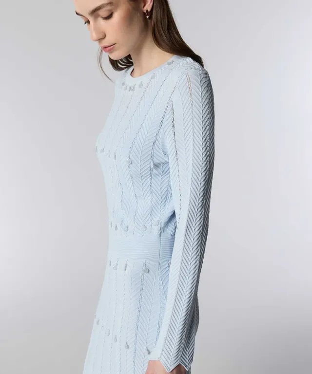 Sequin-Embellished Knit Dress – صورة 4