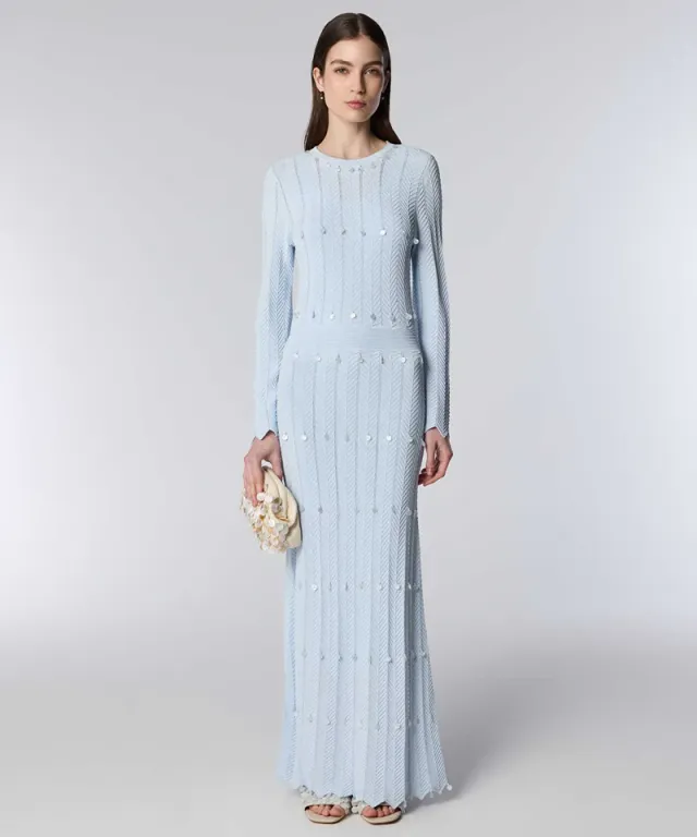 Sequin-Embellished Knit Dress
