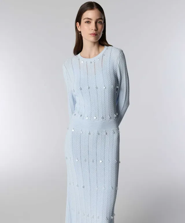 Sequin-Embellished Knit Dress – صورة 3
