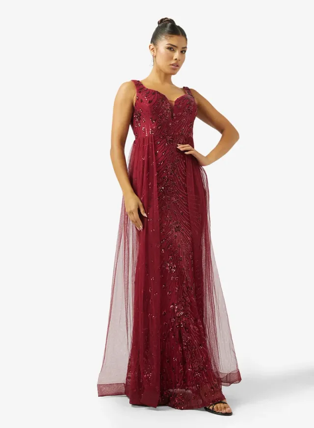 Shimmer Dress With Trail
