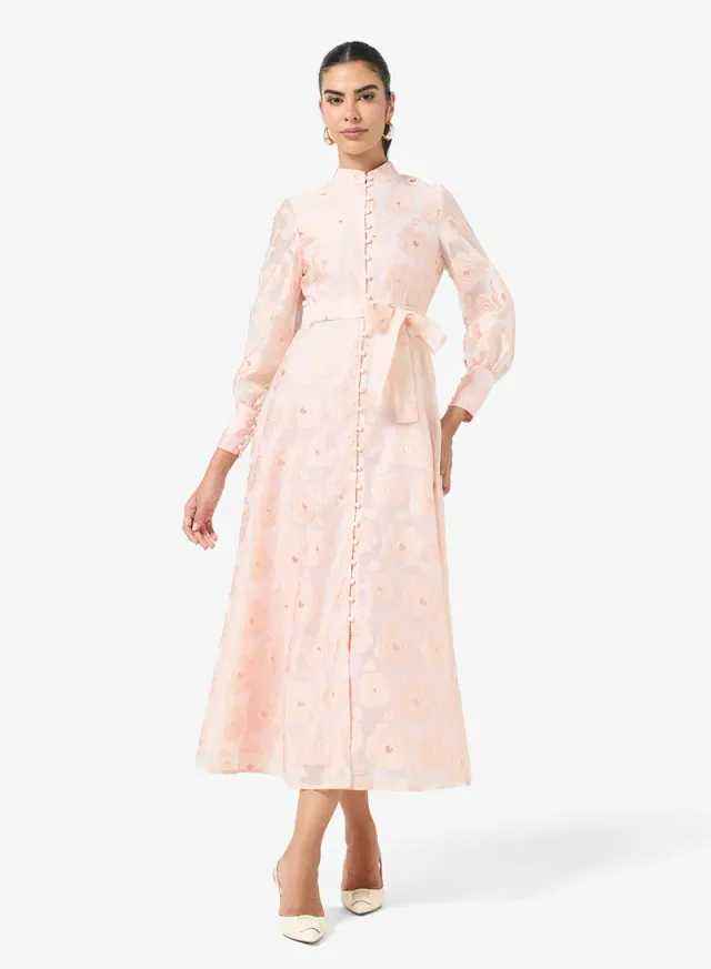 Belted Lace Shirt Dress