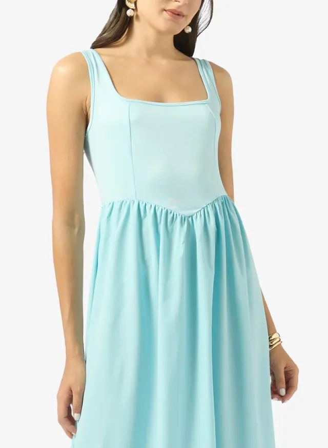 Square Neck Corset Bodice Princess Cut Dress – image 4