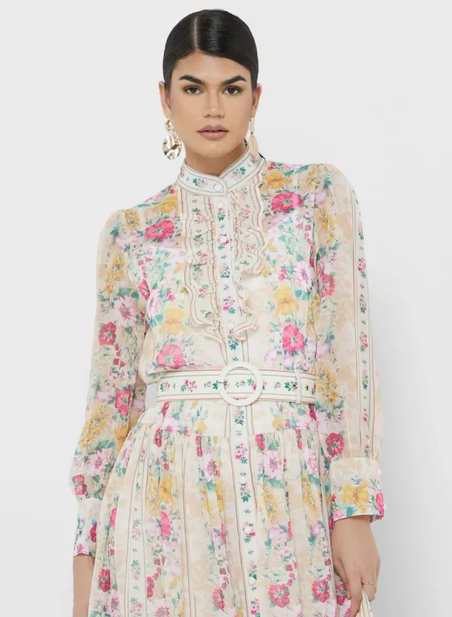 Floral Chiffon Dress – image 3