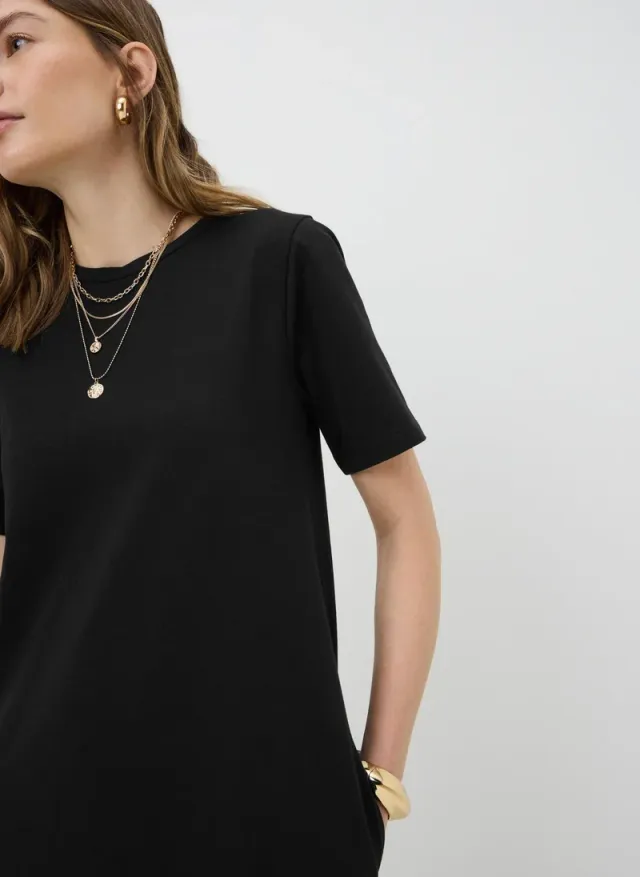 Black Midaxi T-Shirt Dress – صورة 3