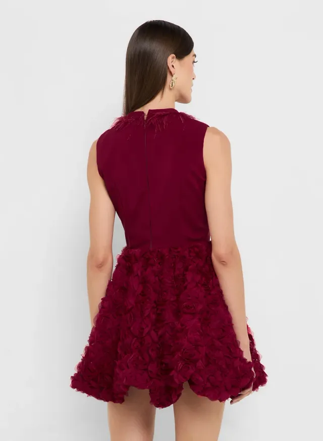 eclat luxe mock neck dress with tulle skater hem – image 2