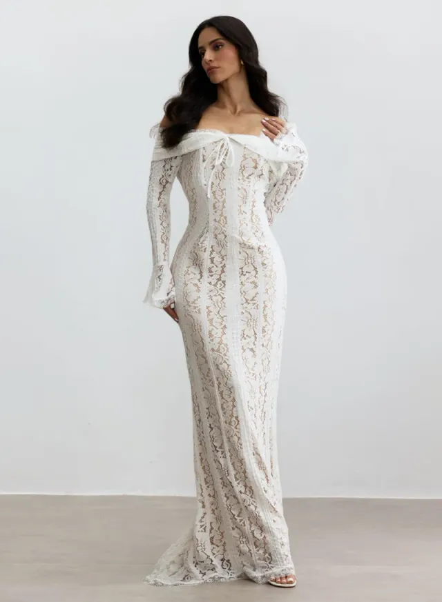 Emily Off Shoulder Lace Maxi Dress