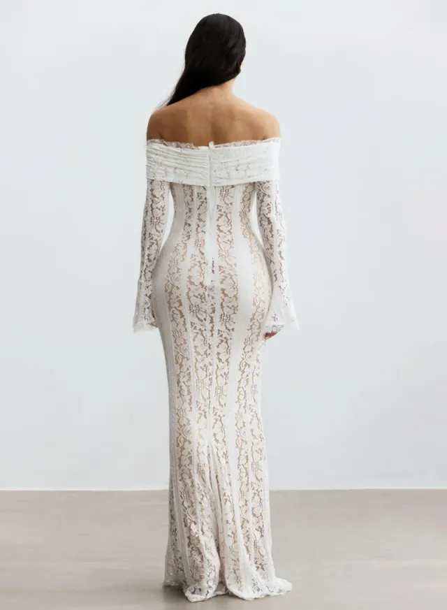 Emily Off Shoulder Lace Maxi Dress – image 4