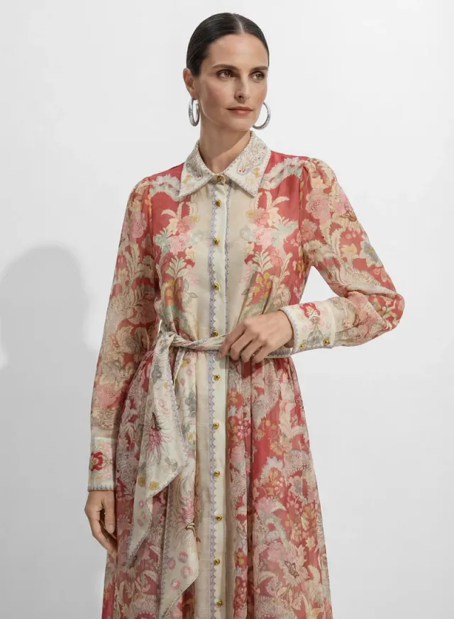 Secret Garden Pink Floral Print Long Sleeve Maxi Dress – image 5