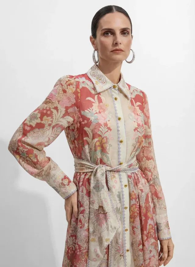 Secret Garden Pink Floral Print Long Sleeve Maxi Dress – image 6