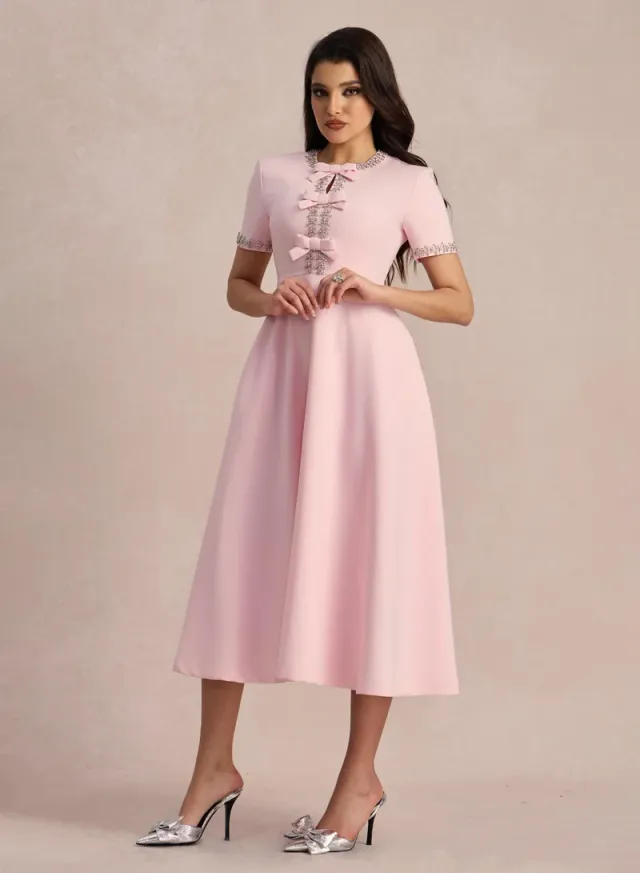 Zoe Bowknot Crystal-embellished Midi Dress – image 2