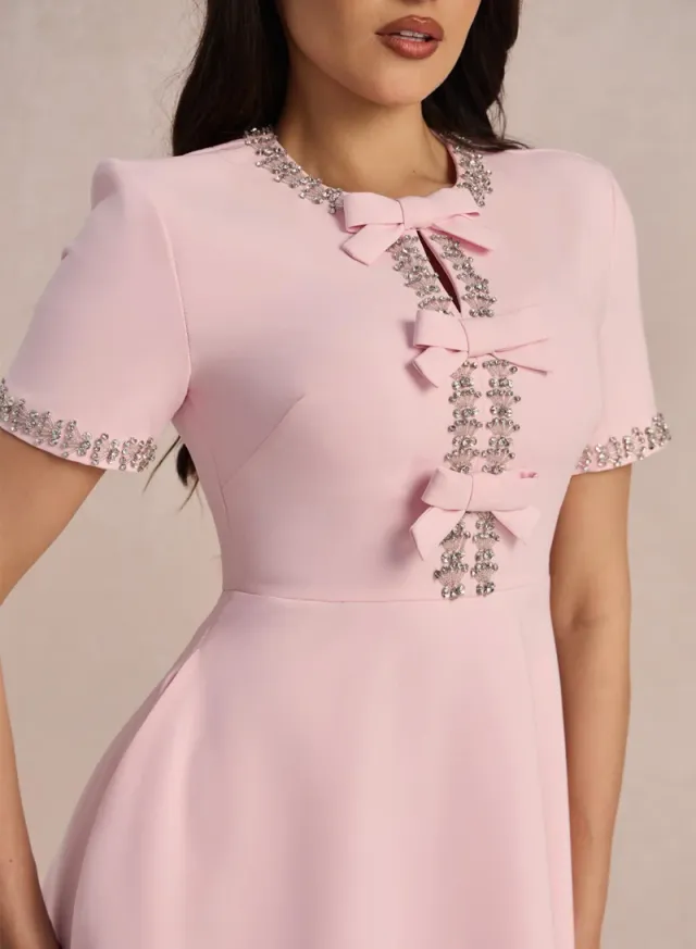 Zoe Bowknot Crystal-embellished Midi Dress – image 3