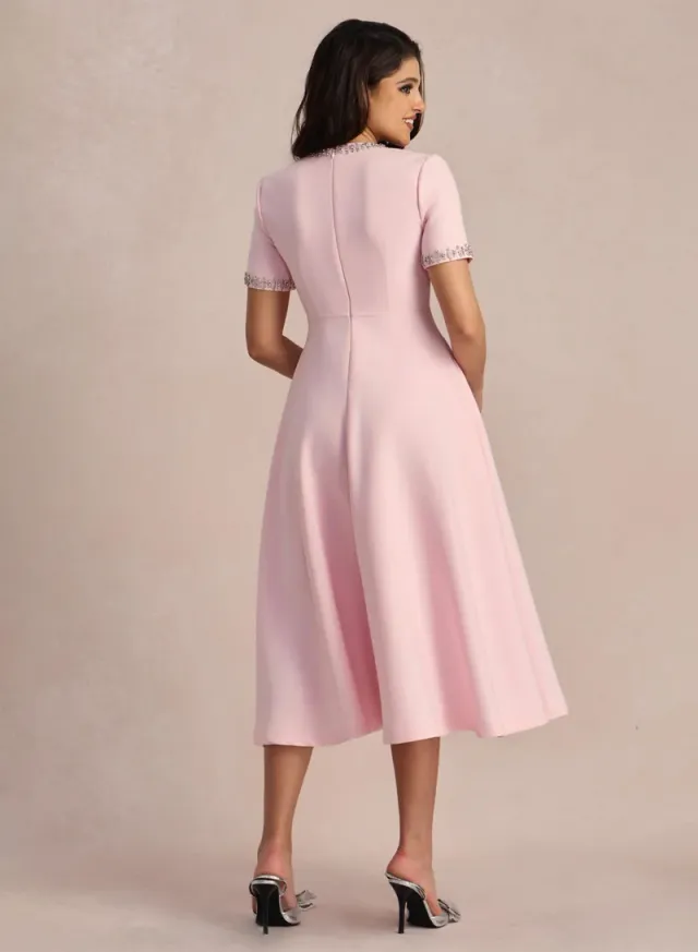 Zoe Bowknot Crystal-embellished Midi Dress – image 4