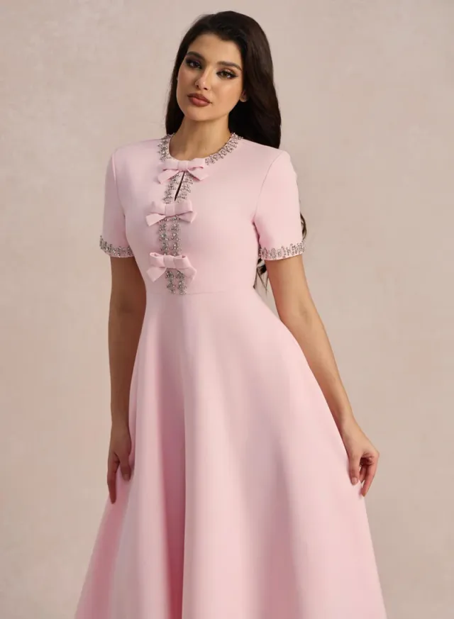 Zoe Bowknot Crystal-embellished Midi Dress – image 6