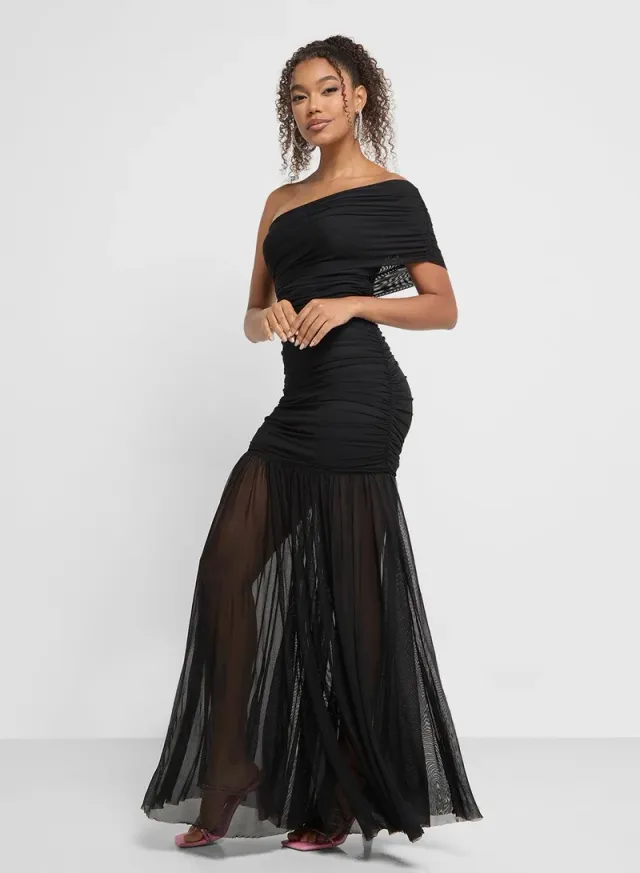 One-Shoulder Mesh Dress – image 4