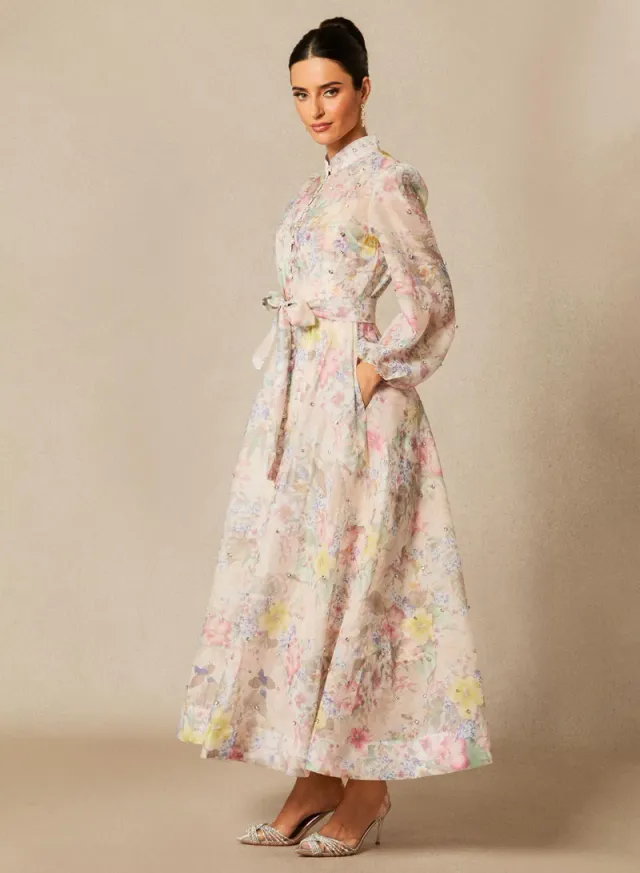 Anne Floral Print Balloon Sleeve Maxi Dress – image 4