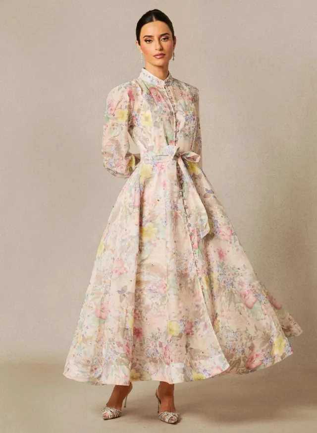 Anne Floral Print Balloon Sleeve Maxi Dress – image 6