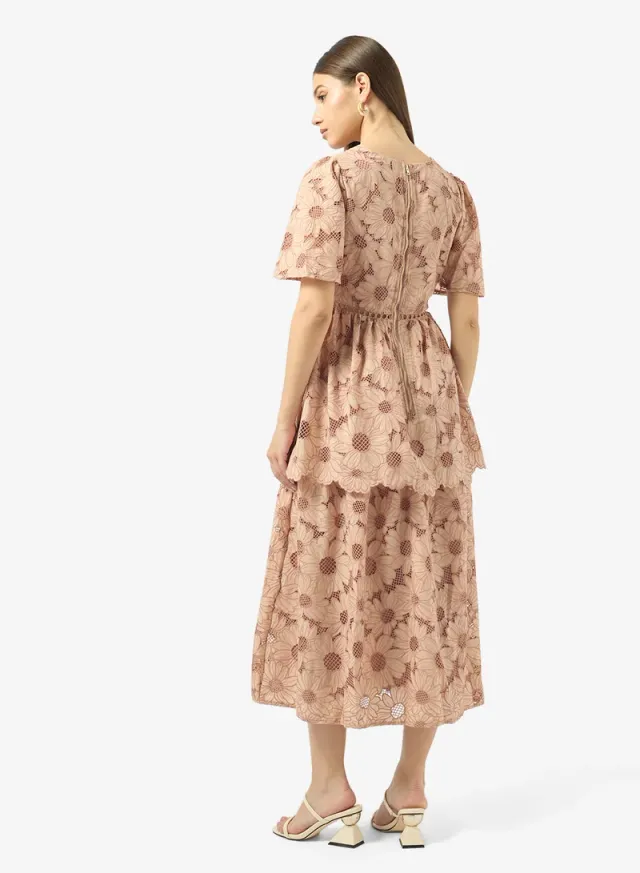 Floral Print V-Neck Tiered Dress – image 2