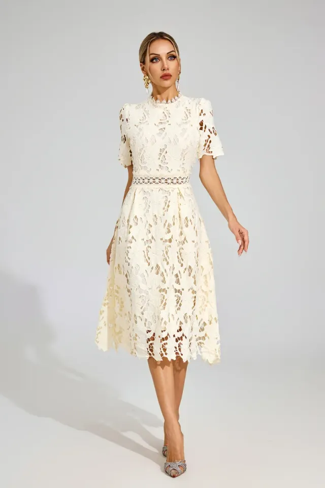 Jonson Lace Cut Out Midi Dress