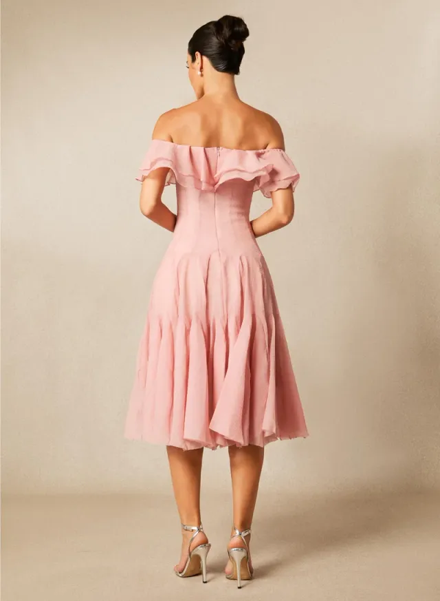 Vita Off Shoulder Ruffle Midi Dress – image 3