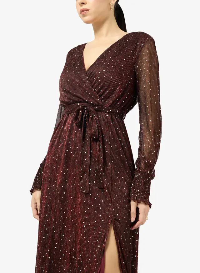 Shimmer Wrap Dress – image 3