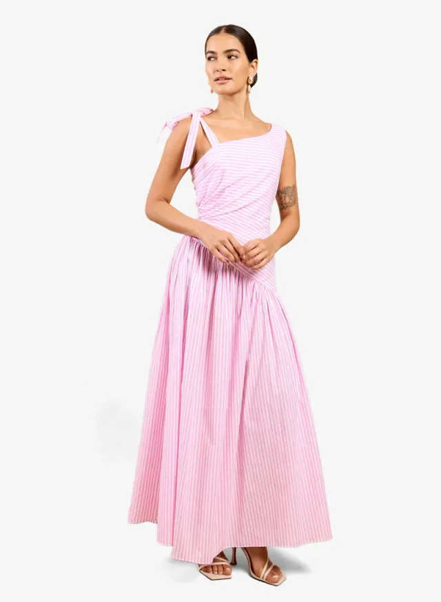 Pink Stripe Midi Dress