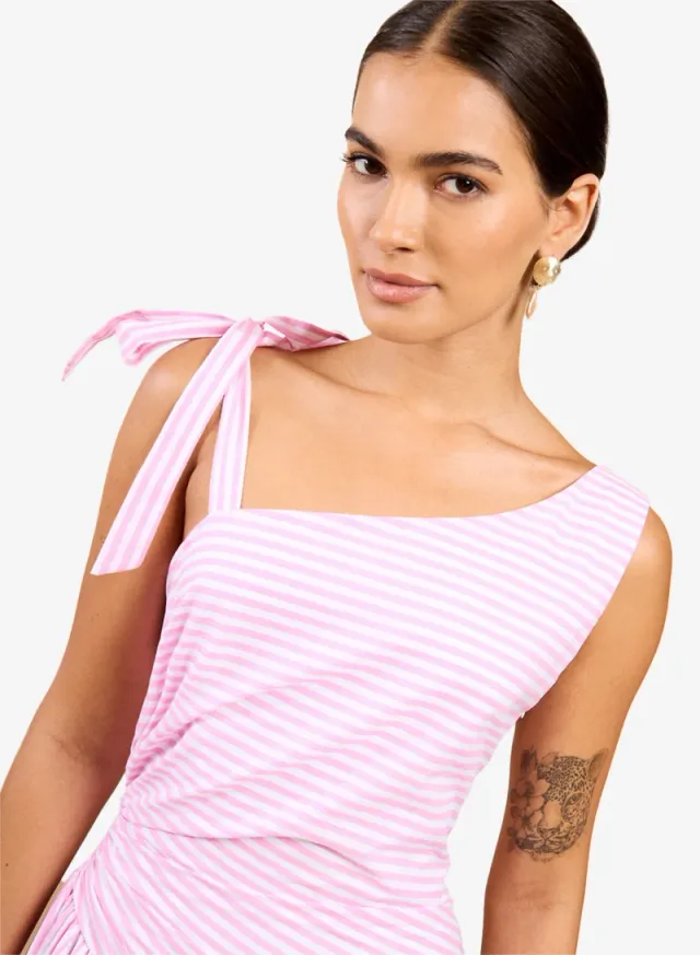 Pink Stripe Midi Dress – image 3