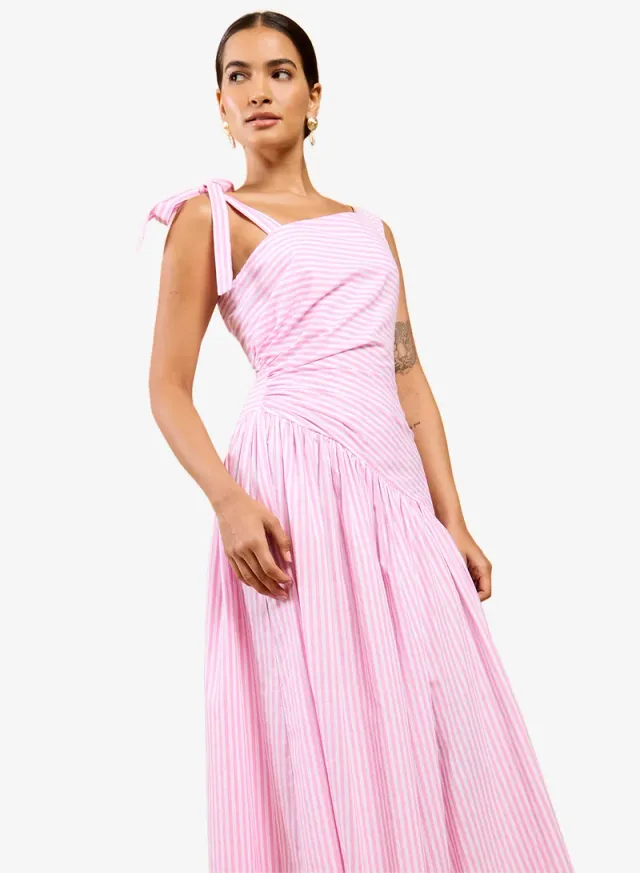 Pink Stripe Midi Dress – image 4