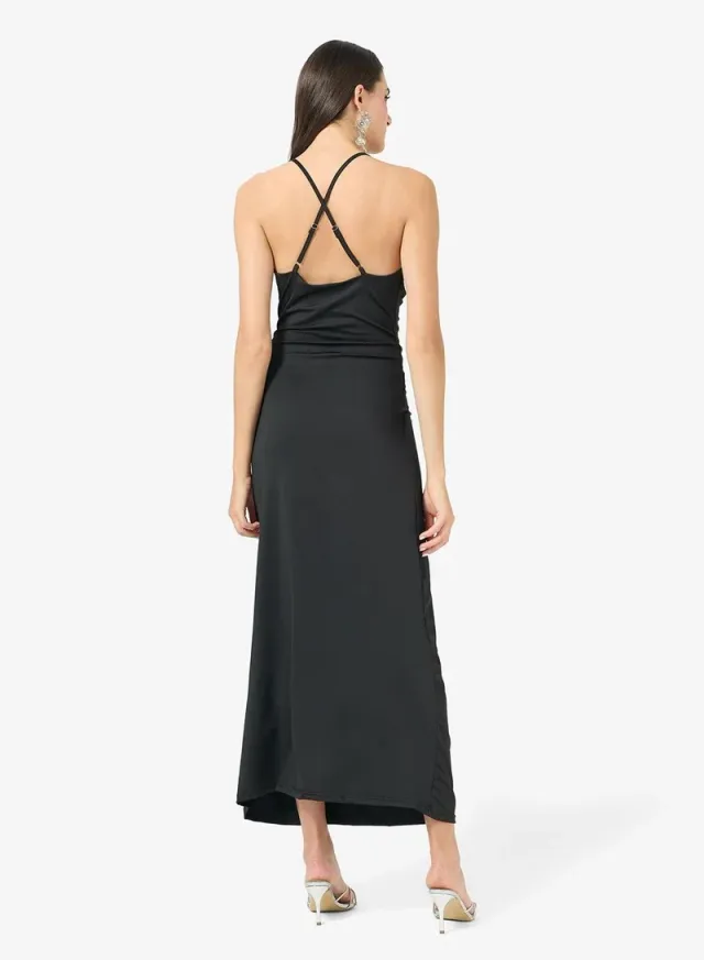 Halter Neck Cowl Detail Bodycon Dress – image 3