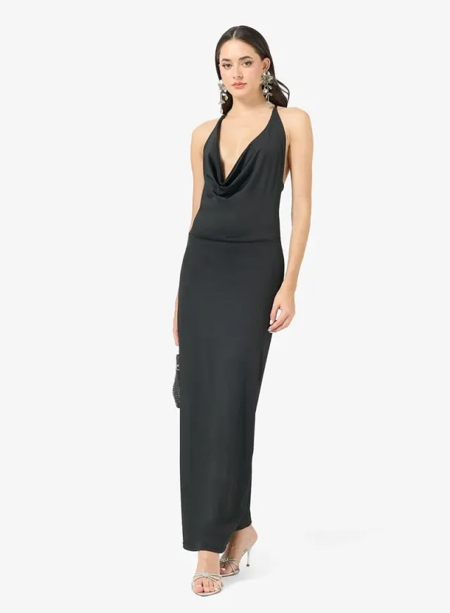 Halter Neck Cowl Detail Bodycon Dress – image 5