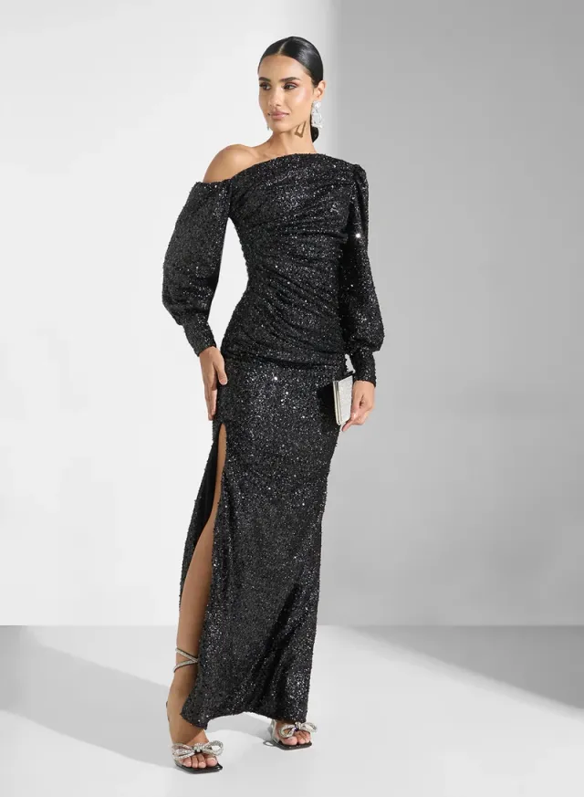 sequin slit dress – image 4