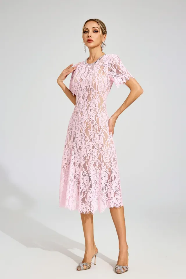 Tate Cut Out Lace Midi Dress
