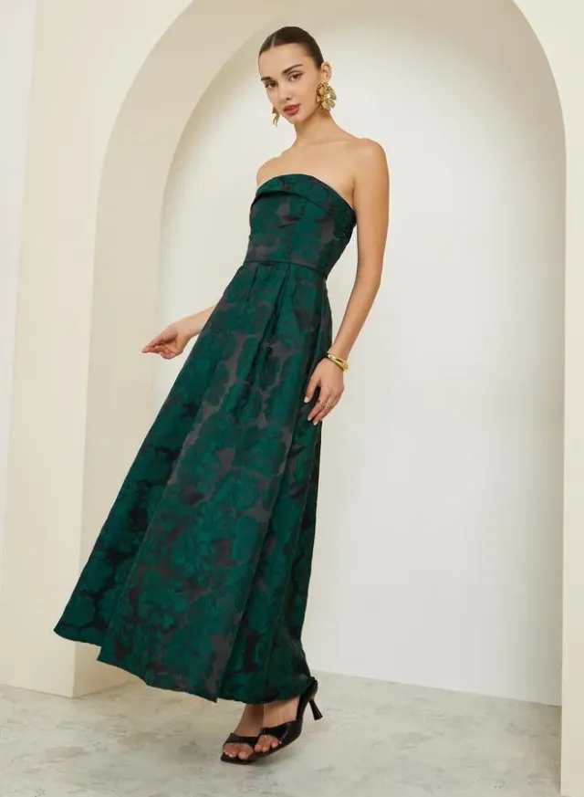 Green Sleeveless A-Line Maxi Dress – image 3