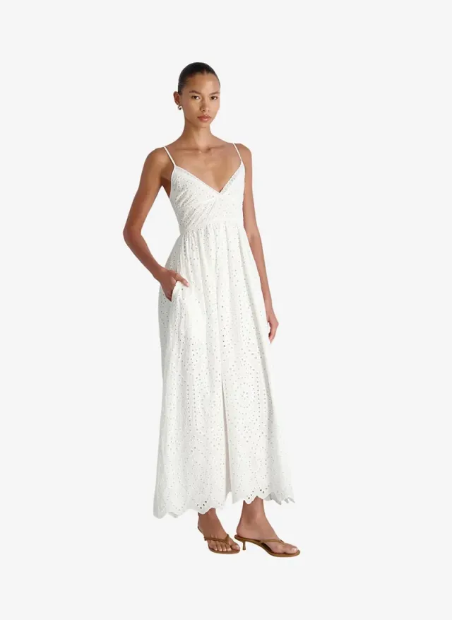 Women's Summer White Trini Cotton Eyelet Maxi Dress – image 3