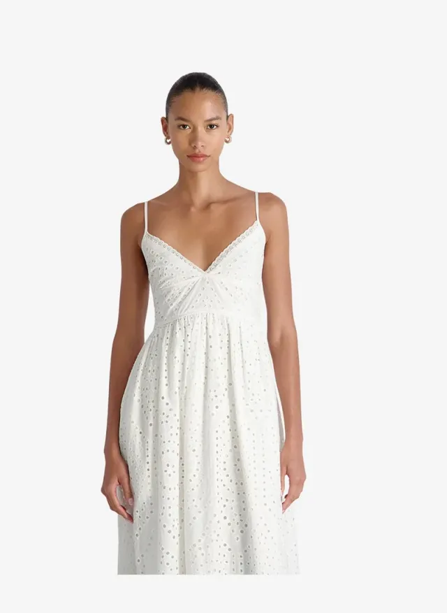 Women's Summer White Trini Cotton Eyelet Maxi Dress – image 4