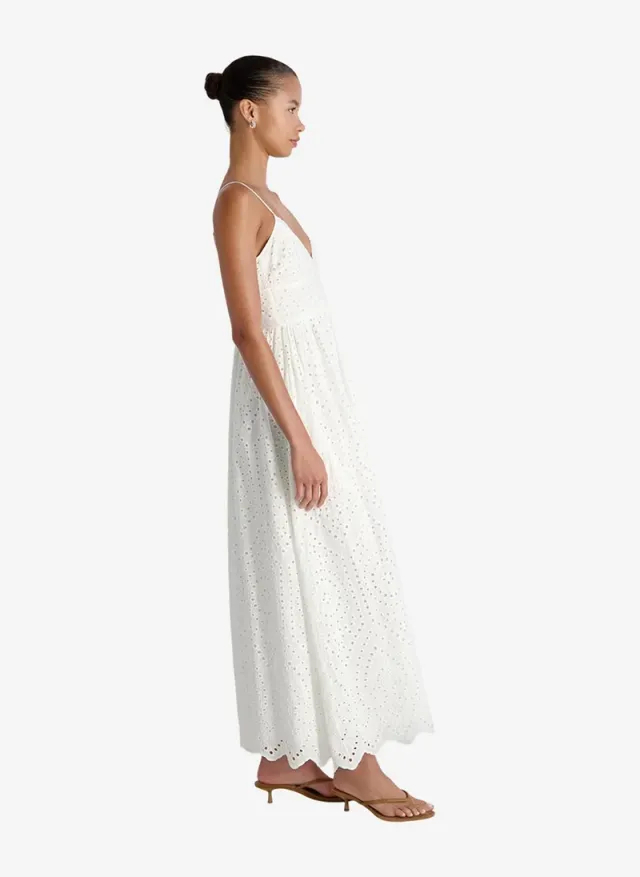 Women's Summer White Trini Cotton Eyelet Maxi Dress – image 5