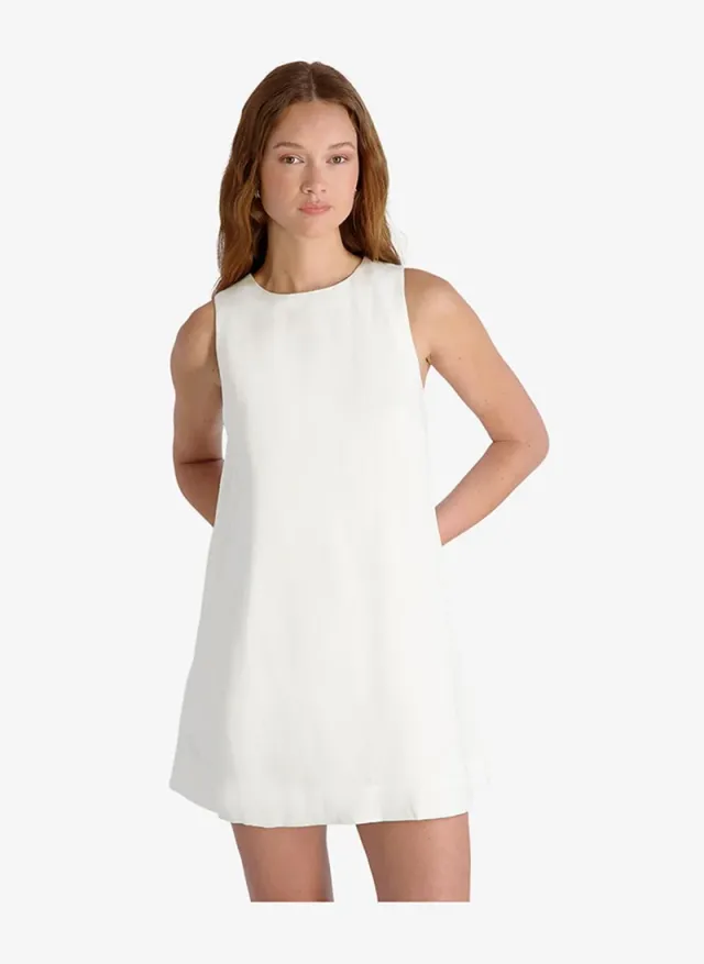 Women's Summer White Cooper Linen Slvls Mini Dress