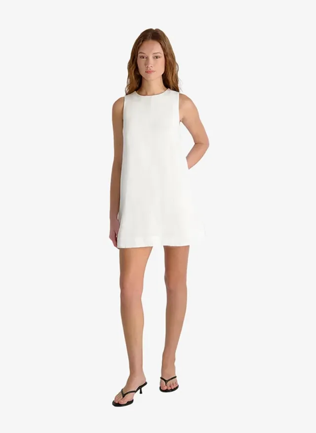 Women's Summer White Cooper Linen Slvls Mini Dress – صورة 2