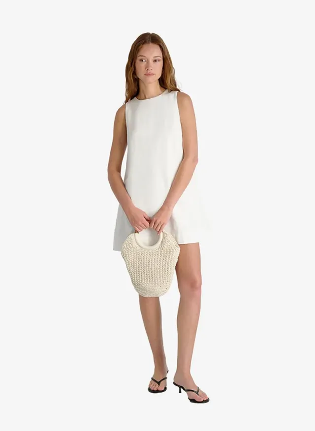 Women's Summer White Cooper Linen Slvls Mini Dress – صورة 3
