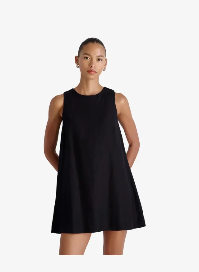 Women's Summer White Cooper Linen Slvls Mini Dress