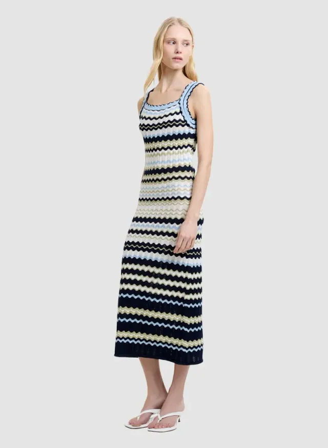 Striped London Knit Midi Dress – صورة 2