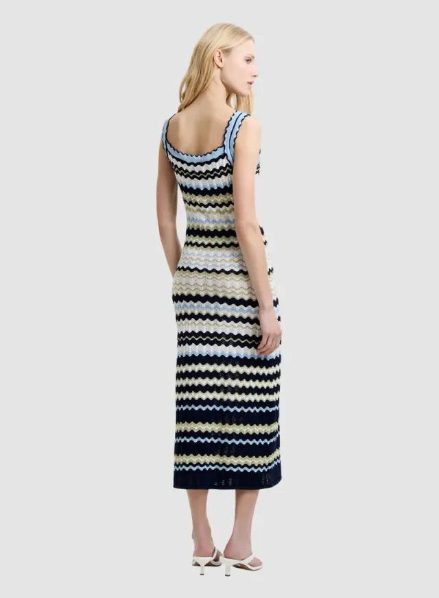 Striped London Knit Midi Dress – صورة 3