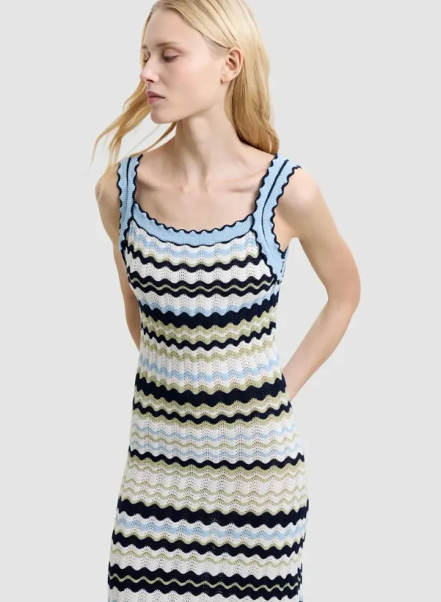 Striped London Knit Midi Dress – صورة 4