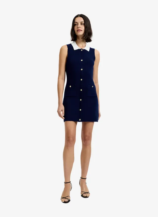 Women's Marine-Summer White Bennet Rib Knit Contrast Dress – image 2