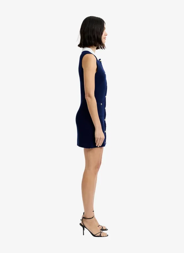 Women's Marine-Summer White Bennet Rib Knit Contrast Dress – image 3