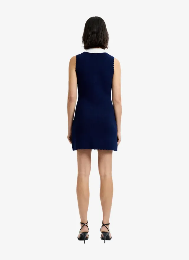 Women's Marine-Summer White Bennet Rib Knit Contrast Dress – image 4