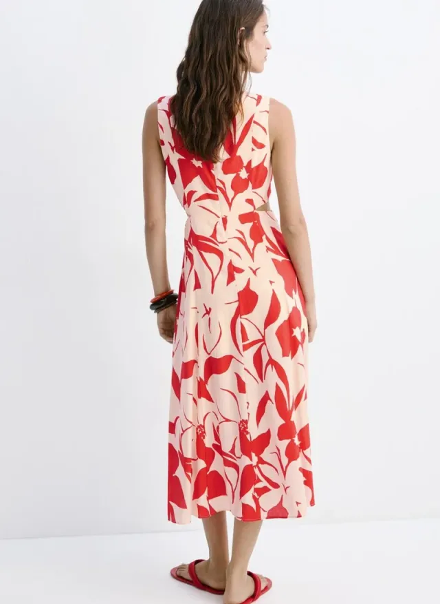 Floral Print Cut-Out Dress – صورة 2