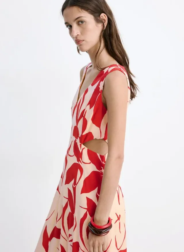 Floral Print Cut-Out Dress – صورة 4