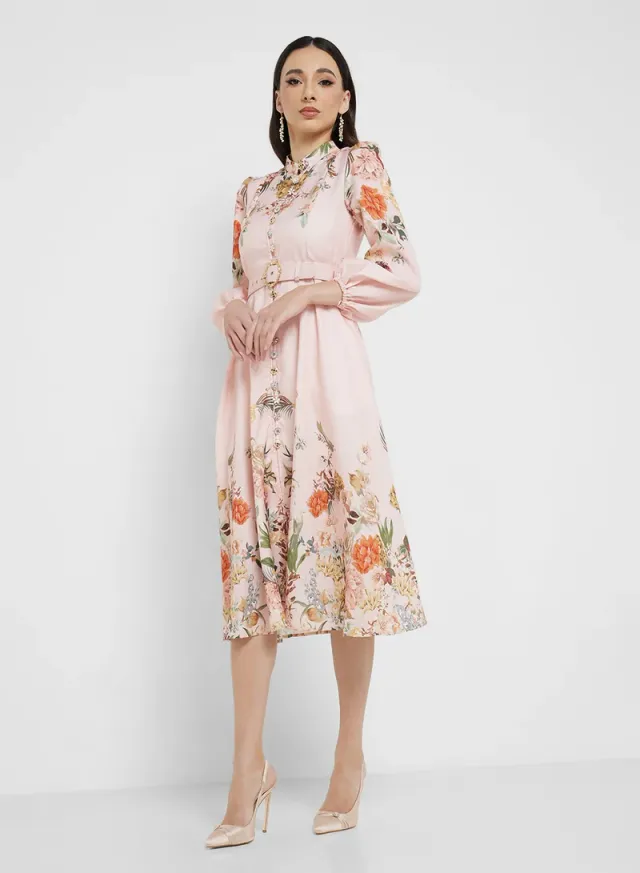Floral Belted Dress – image 4