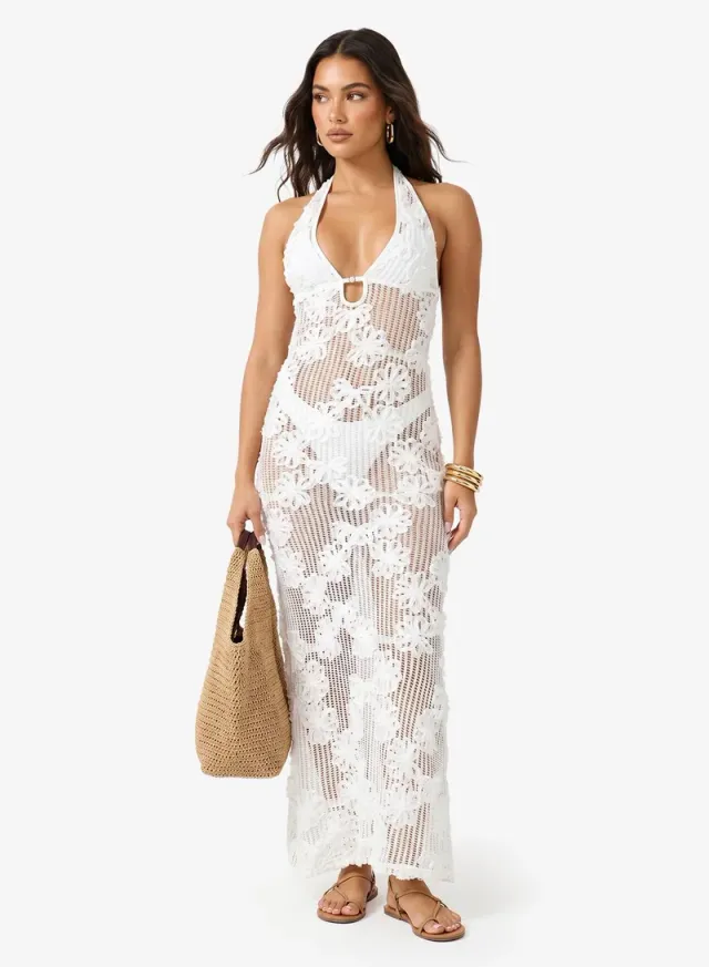 Halter Neck Crochet Beach Dress
