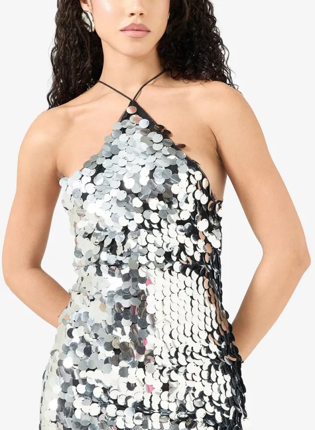 Halter Neck Sequin Embellished Evening Dress – image 4